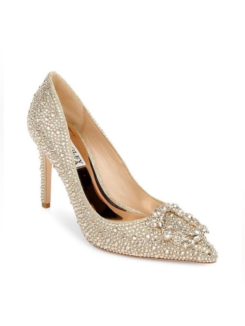 NIB Badgley Mischka Cher II Gold Rhinestone Embellished Pumps